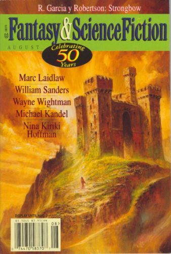 Barclay Shaw, F&SF 81-08, illustrating Polyphemus by Michael Shea.