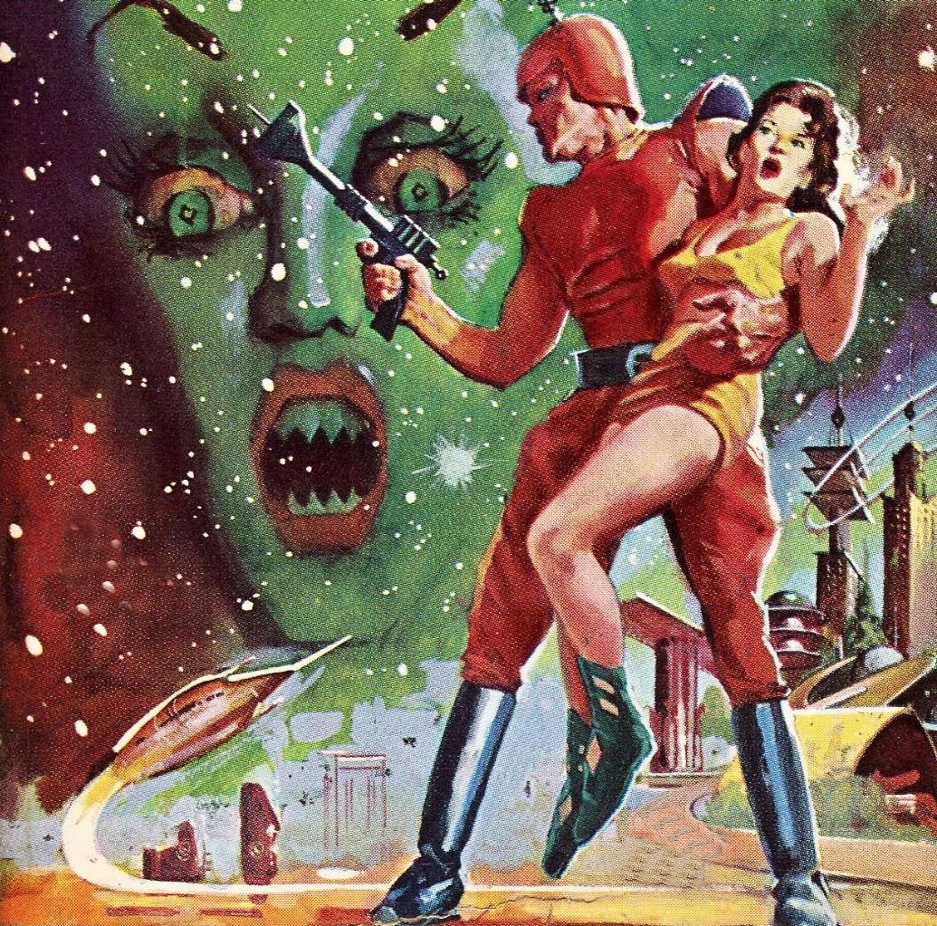 Basil Gogos, Sanctuary in the Sky by John Brunner, Ace Books, 1960.