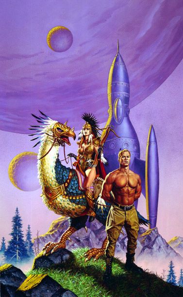 Clyde Caldwell, Virgin Planet by Poul Anderson, 2000.