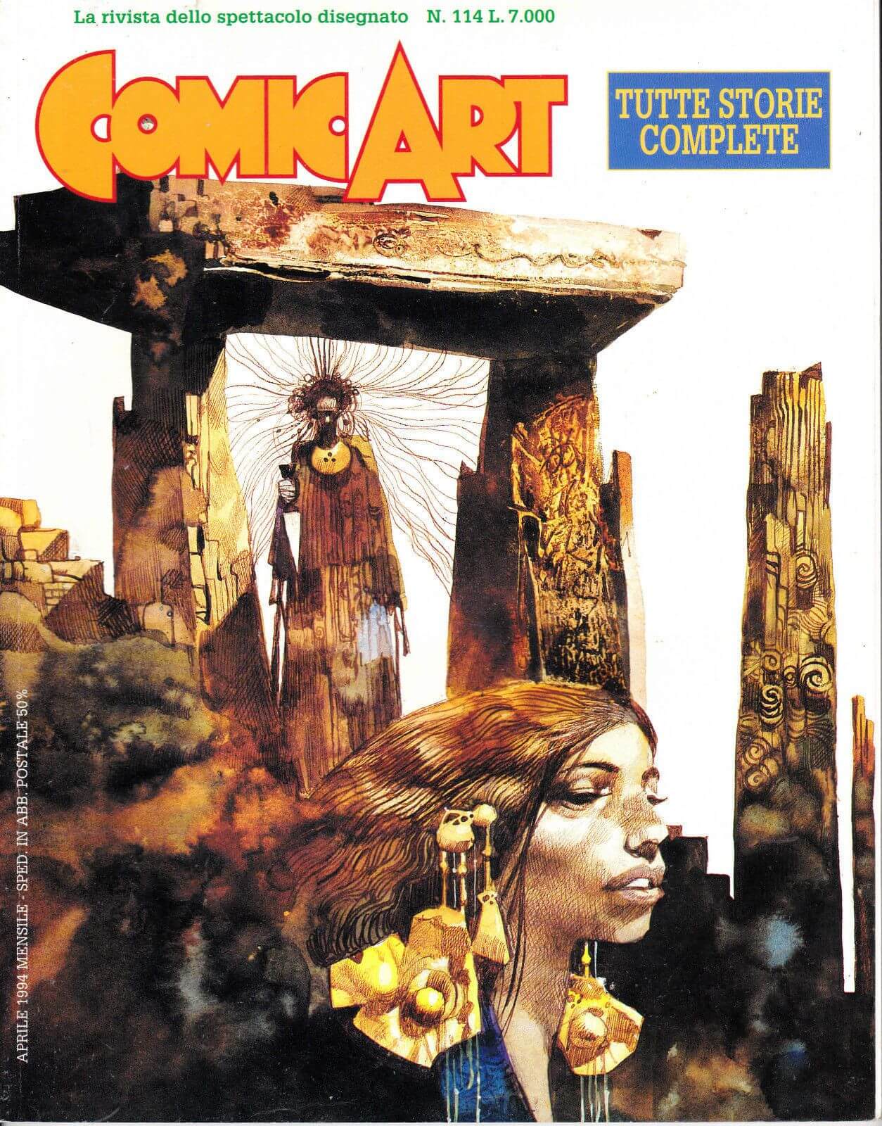 Sergio Toppi's visual Art Comic Art 114, April 1994 - Cover by Sergio Toppi