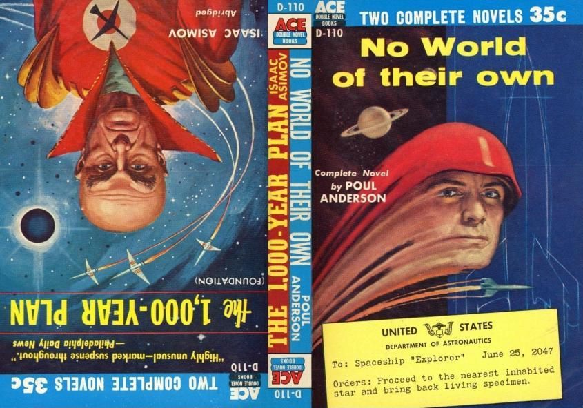 D-110 Unknown artist, No World of Their Own by Poul Anderson, 1955.