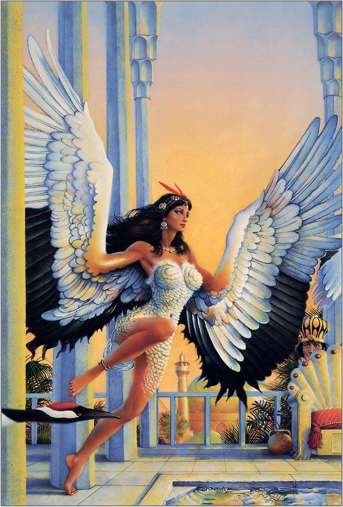 Don Maitz's visual Art Don Maitz, Bird of Paradise, cover of Hasan by Piers anthony.