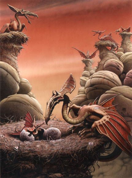 Dragon Colony  by Rodney Matthews Elric at the End of Time