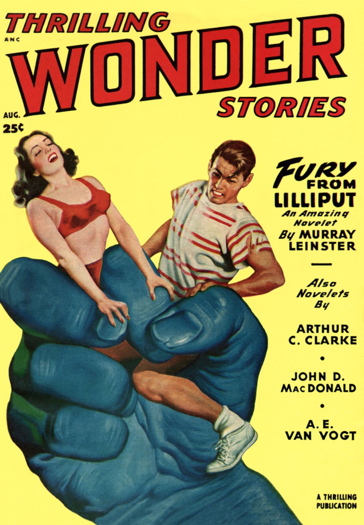 Thrilling Wonder Stories Covers Art Earle Bergey, TWS 49-08.