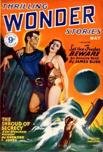 Thrilling Wonder Stories Covers Art Earle Bergey, TWS 50-05 (UK edition). Same as TWS 49-12 cover (US edition).