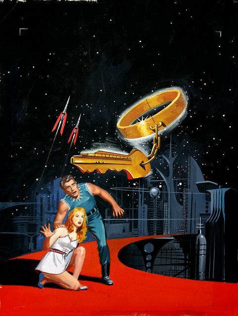 Ed Valigursky's visual Art Ed Valigursky, Mankind on the Run by Gordon R. Dickson, Ace Books, 1956.