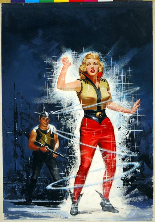 Ed Valigursky's visual Art Ed Valigursky, The Blue Atom by Robert Moore Williams 1958, Ace D-322.