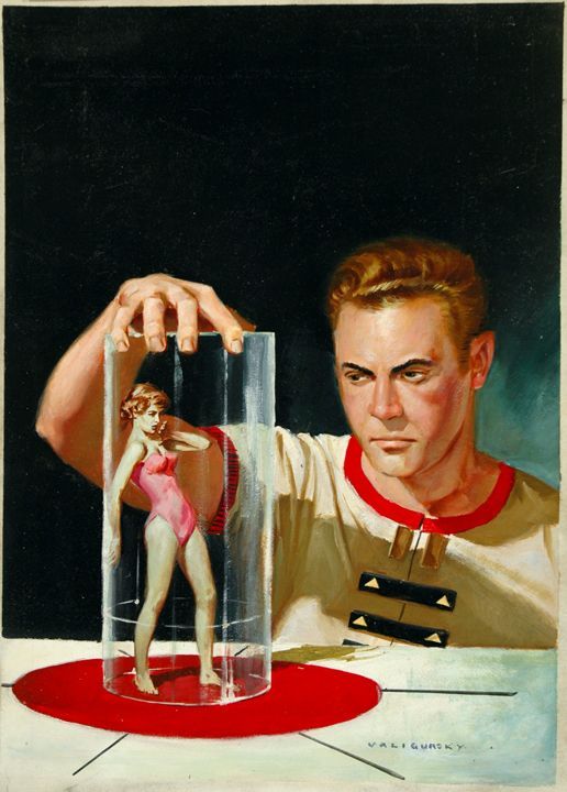 Ed Valigursky's visual Art Ed Valigursky, The Cosmic Puppets by Philip K. Dick, 1957.