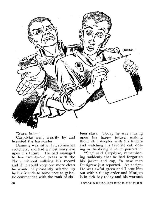 Edd Cartier's Covers Art Edd Cartier, A Can of Vacuum by L. Ron Hubbard, Astounding SF 49-12, p.88.