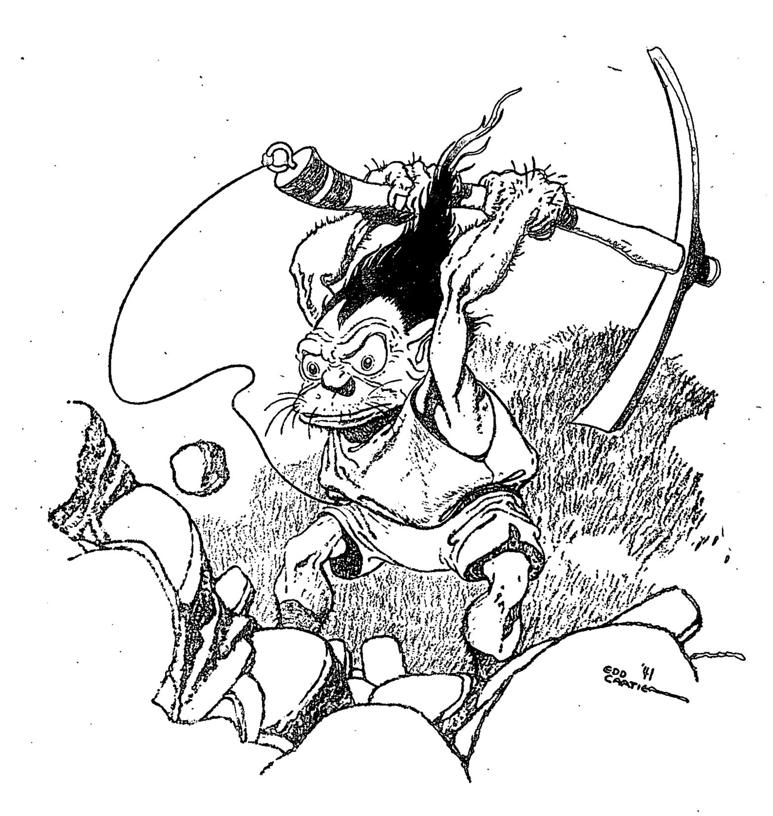Edd Cartier's Covers Art Edd Cartier, A Gnome There Was by Henry Kuttner, Unknown 41-10, p.111.