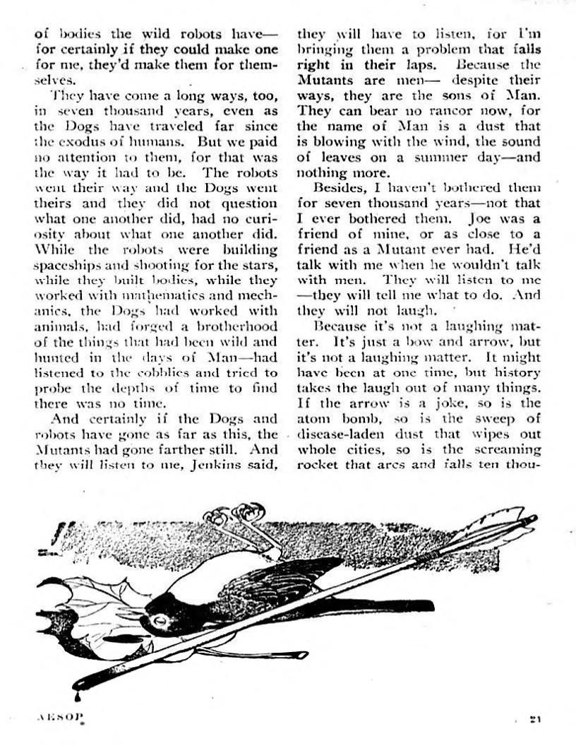 Edd Cartier's Covers Art Edd Cartier, Aesop by Clifford D. Simak, Astounding SF 47-12, p.21.