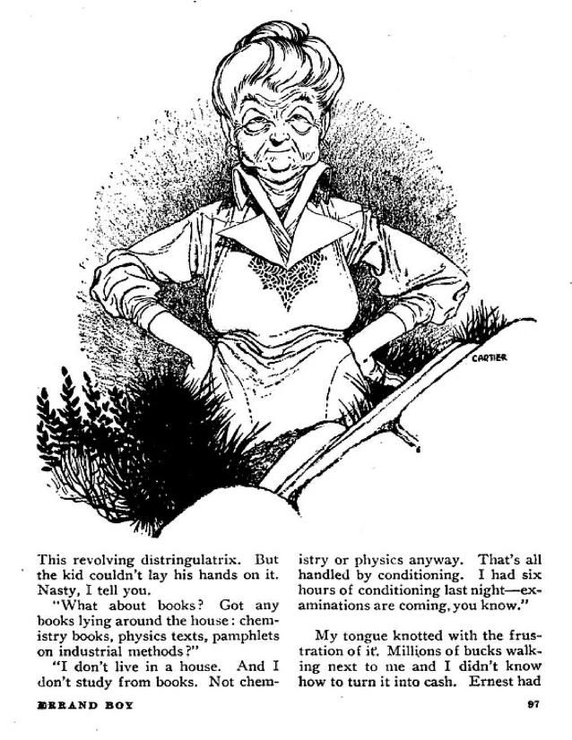 Edd Cartier's Covers Art Edd Cartier, Errand Boy by William Tenn, Astounding 47-06, p.97.