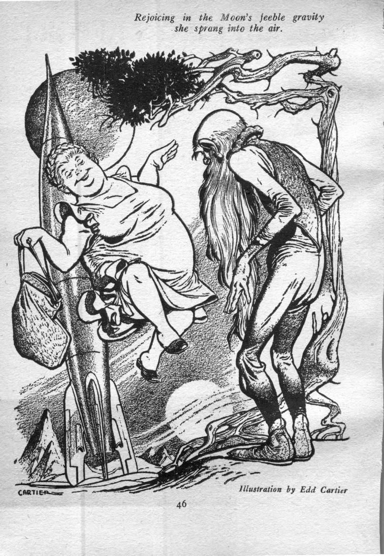 Edd Cartier's Covers Art Edd Cartier, The Fledermaus Report by R. Bretnor, Other Worlds 51-06, p.46.