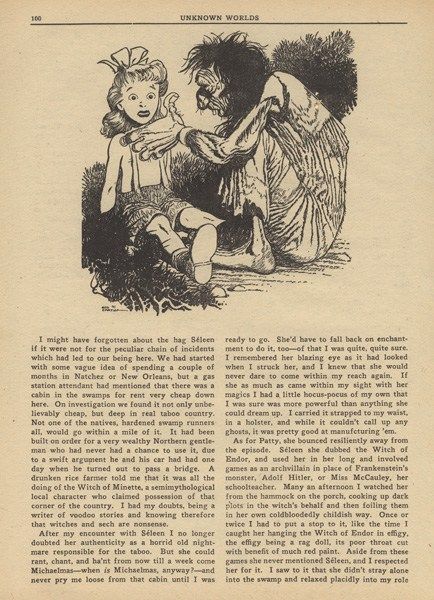 Edd Cartier's Covers Art Edd Cartier, The Hag Seleen by Theodore Sturgeon, Unknown 42-12, p.100.