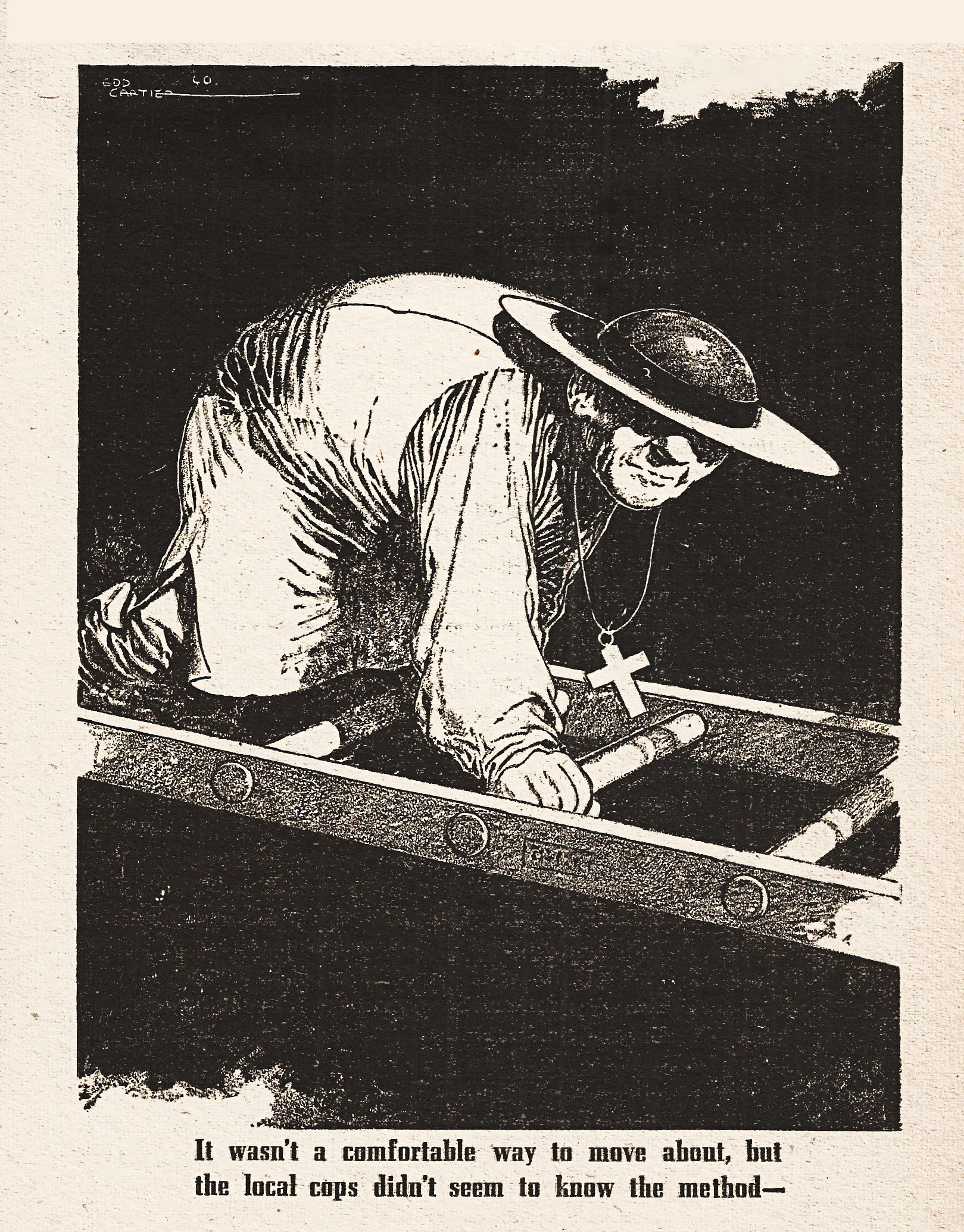 Edd Cartier's Covers Art Edd Cartier, The Wheels of If by L.Sprague de Camp, Unknown 40-10, P.29.