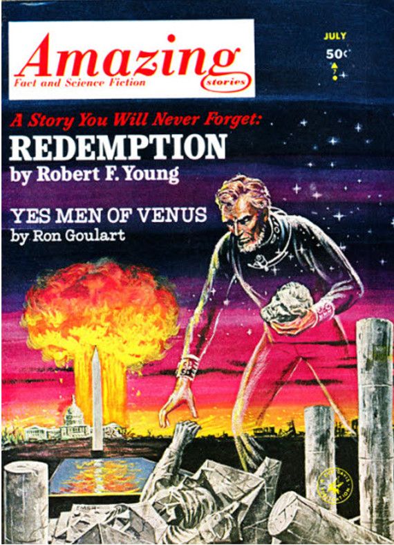 Ed Valigursky Amazing Stories Covers Art Emsh, Amazing Stories 63-07, Redemption by Robert F. Young.
