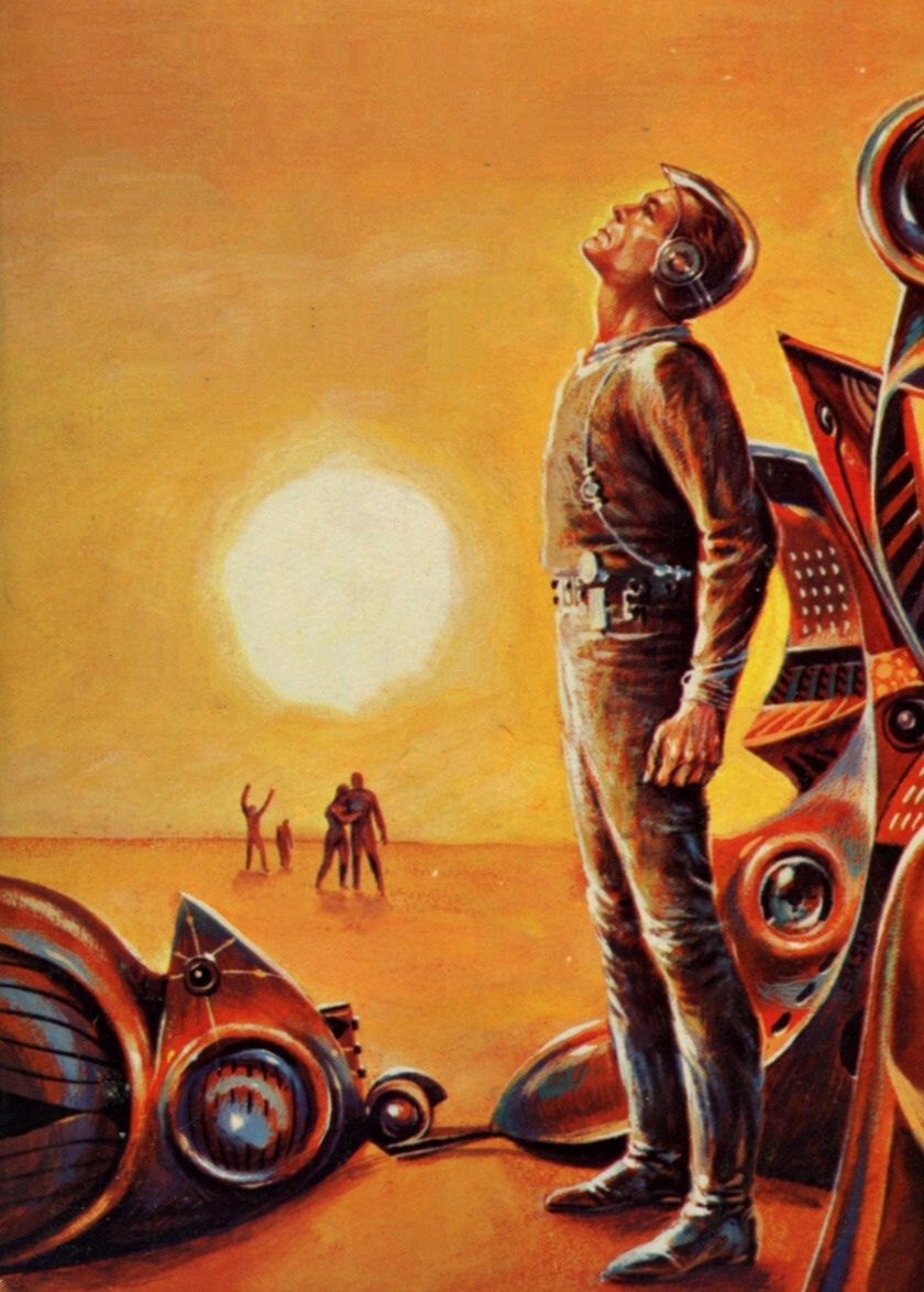 Ed Emshwiller's visual Art Emsh, Conquest of Earth by Manly Banister, Airmont SF, 1964.