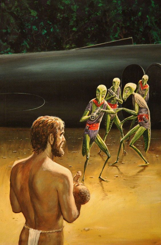 Ed Emshwiller's visual Art Emsh, First to the Stars by Rex Gordon, 1959, Ace Books.