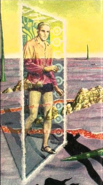 Ed Emshwiller's visual Art Emsh, Galaxy 54-05, detail of Granny Won't Knit by Theodore Sturgeon.