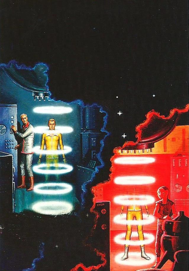 Ed Emshwiller's visual Art Emsh, Halos, Inc. by Kendell Foster Crossen, Startling Stories 53-04.