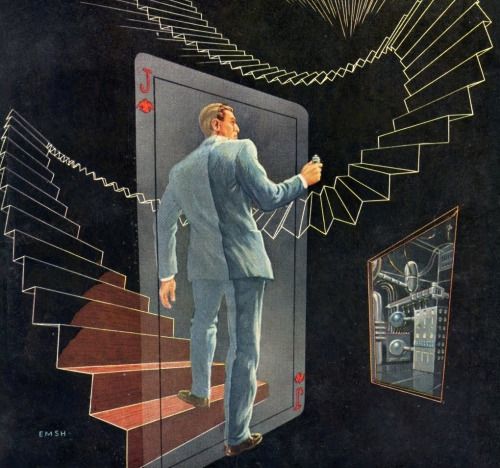 Ed Emshwiller's visual Art Emsh, Jack of Eagles by James Blish, Galaxy Novel No.19, 1953.