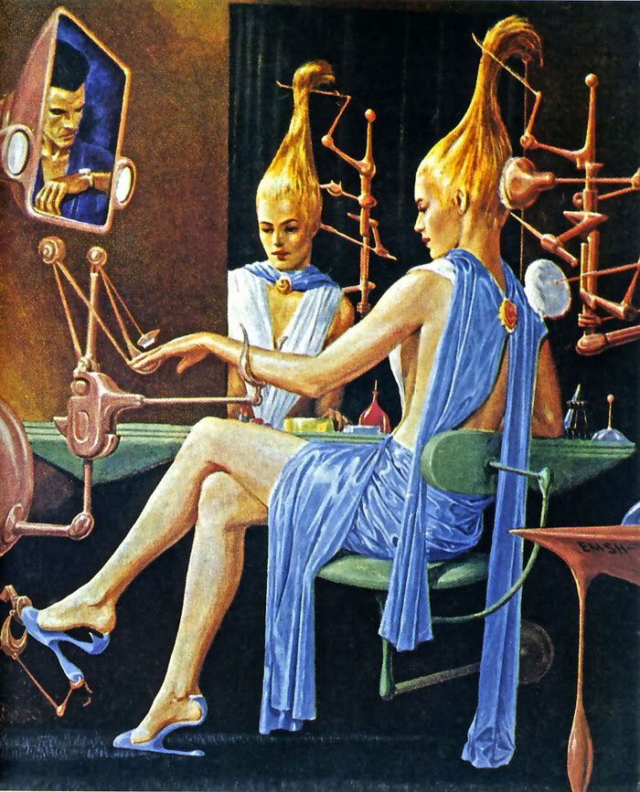 Ed Emshwiller's visual Art Emsh, Milady's Boudoir, Galaxy 55-01.