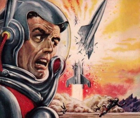 Ed Emshwiller's visual Art Emsh, SF Stories 55-01, cover art.