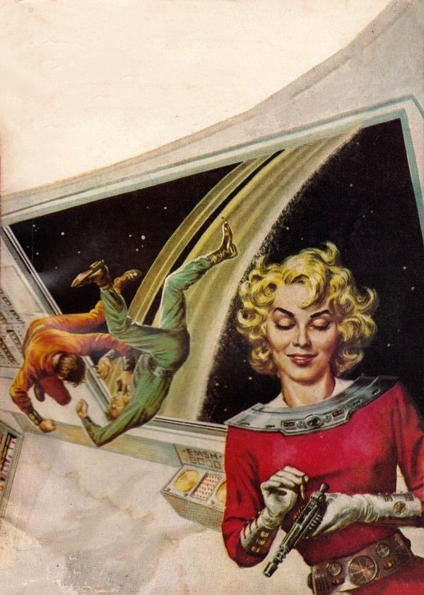 Ed Emshwiller's visual Art Emsh, SF Stories 57-03, cover art.