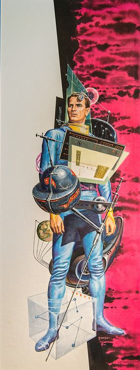 Ed Emshwiller's visual Art Emsh, Spaceship Pilot, unknown source, 1950s.