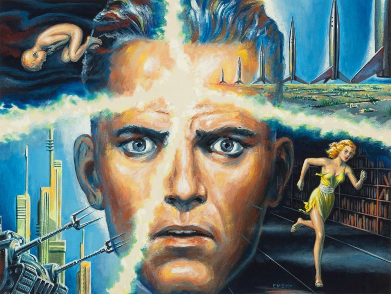 Ed Emshwiller's visual Art Emsh, Startling Stories 53-Fall.