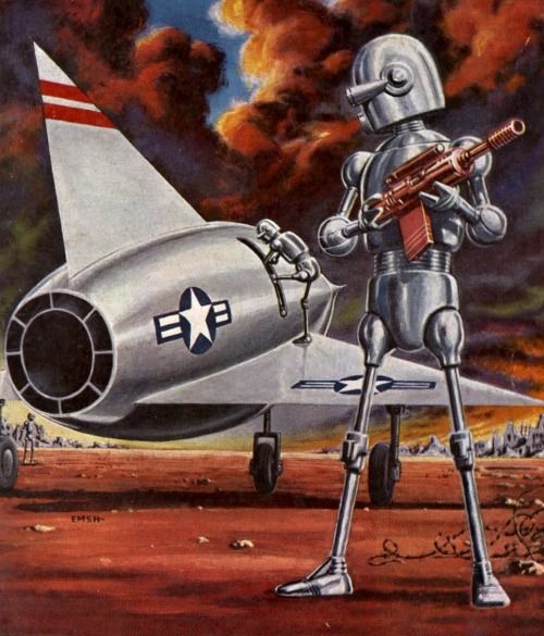 Ed Emshwiller's visual Art Emsh, The Defenders by Philip K. Dick, Galaxy 53-01.