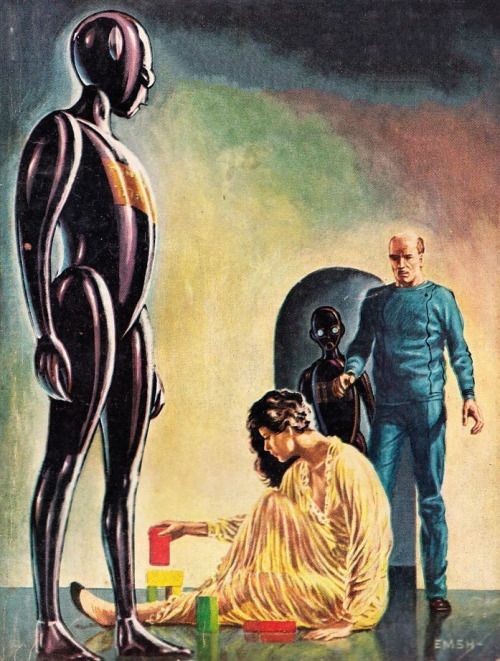 Ed Emshwiller's visual Art Emsh, The Humanoids by Jack Williamson, Galaxy Publishing 1954.