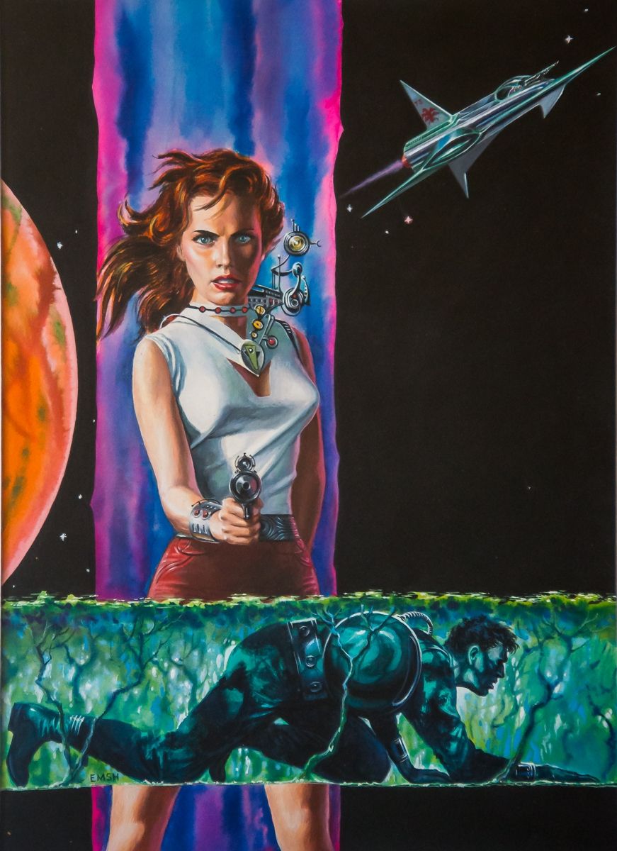 Ed Emshwiller's visual Art Emsh, The Martian Shore by Charles L. Fontenay, Infinity SF 57-04.