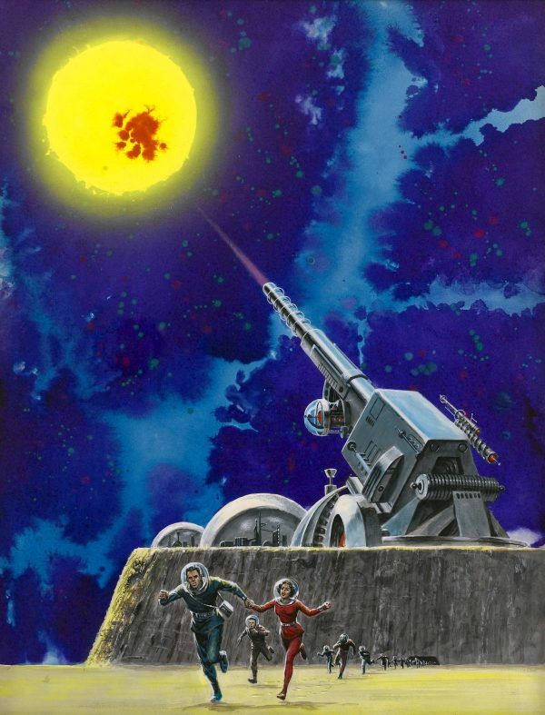 Ed Emshwiller's visual Art Emsh, The Sun Smasher by Edmond Hamilton, 1959.