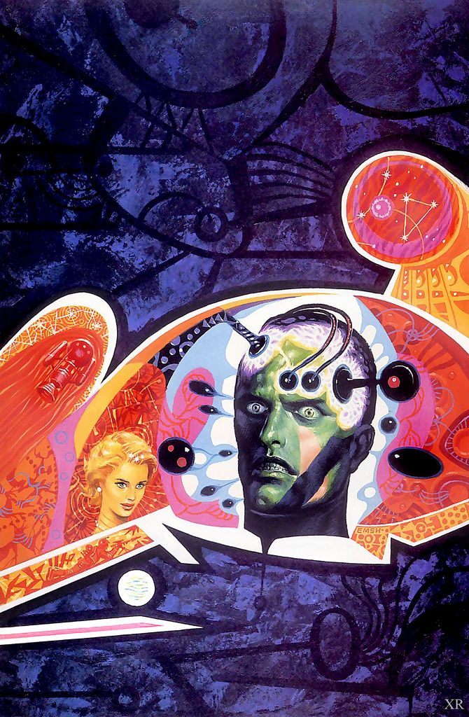 Ed Emshwiller's visual Art Emsh, The World of Null-A by A.E. van Vogt  1964, Ace Books.