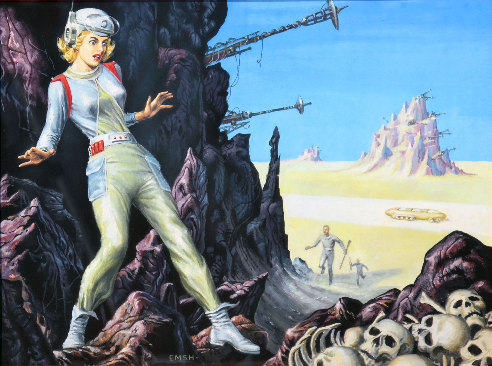 Ed Emshwiller's visual Art Emsh, White Spot by Murray Leinster, Startling Stories 55-Summer.