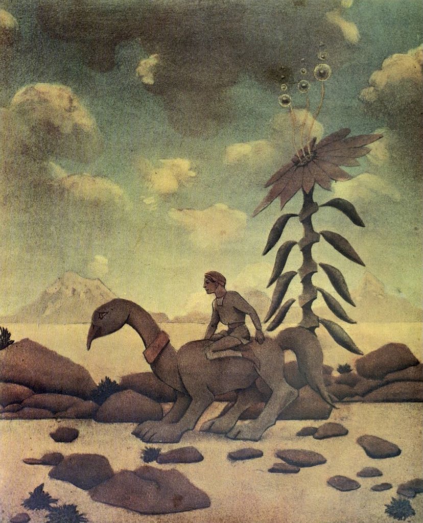 Hannes Bok's Covers Art Hannes Bok, Alien Rides Under a Golden Sky 1936.