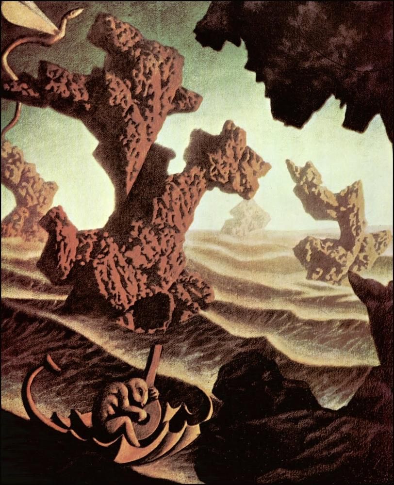 Hannes Bok's Covers Art Hannes Bok, Alien landscape, alien minstrel. (812×1000)