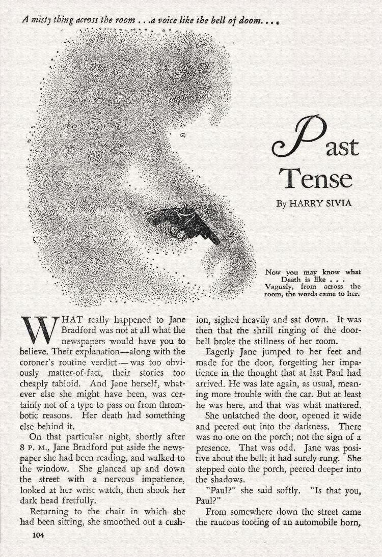 Hannes Bok's Covers Art Hannes Bok, Past Tense by Henry Sivia, Weird Tales 40-09, p.104.