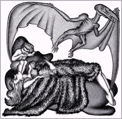 Hannes Bok's Covers Art Hannes Bok, Pterosaur.