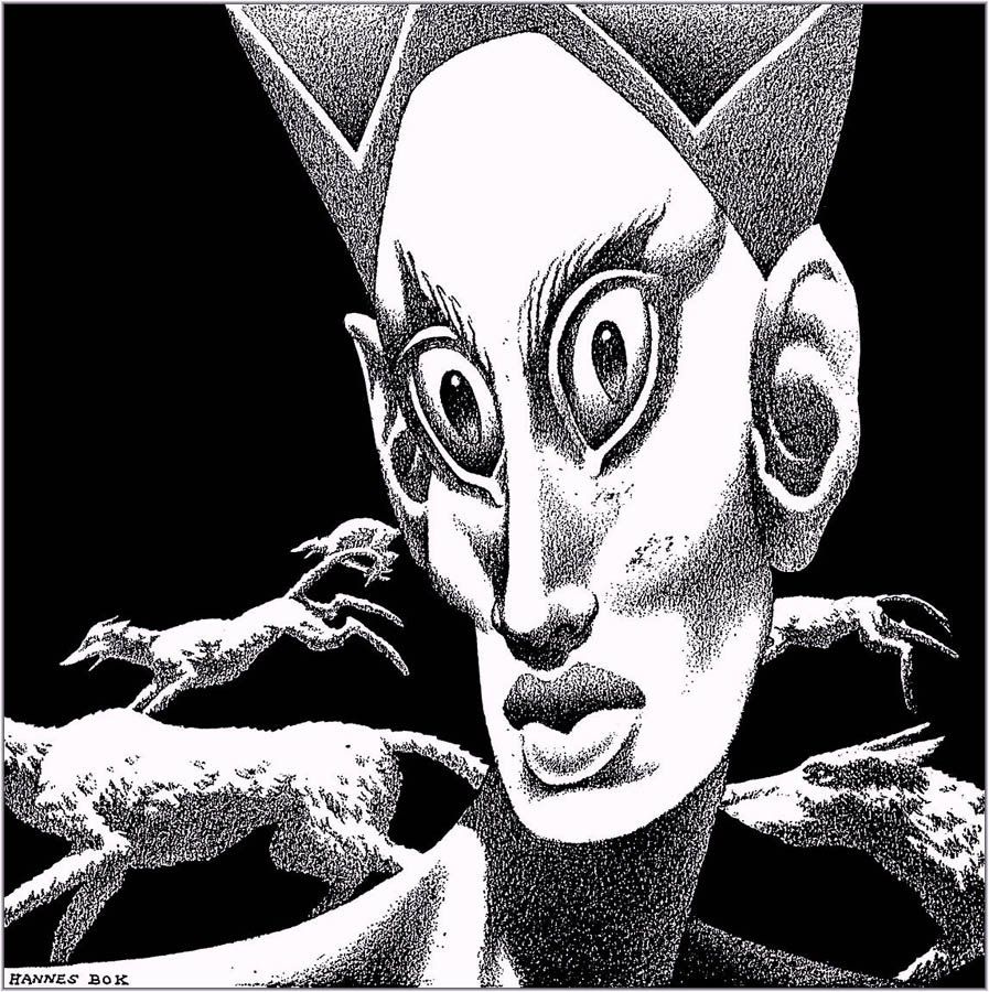 Hannes Bok's Covers Art Hannes Bok, Subterfuge by Ray Bradbury, Astonishing Stories, 43-04, P.68.