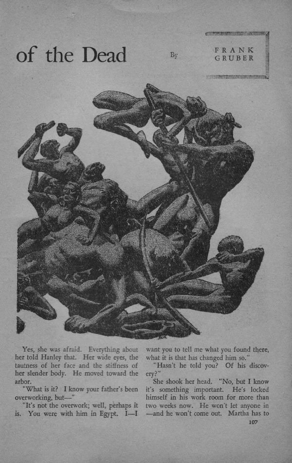 Hannes Bok's Covers Art Hannes Bok, The Book of the Dead by Frank Gruber, Weird Tales 41-11, p.109.