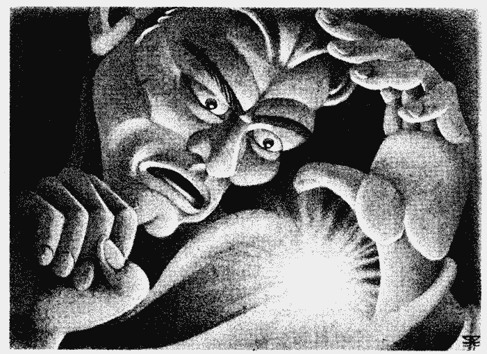 Hannes Bok's Covers Art Hannes Bok, The Dark Dimension by William Morrison, Marvel SF 51-11, p.15.