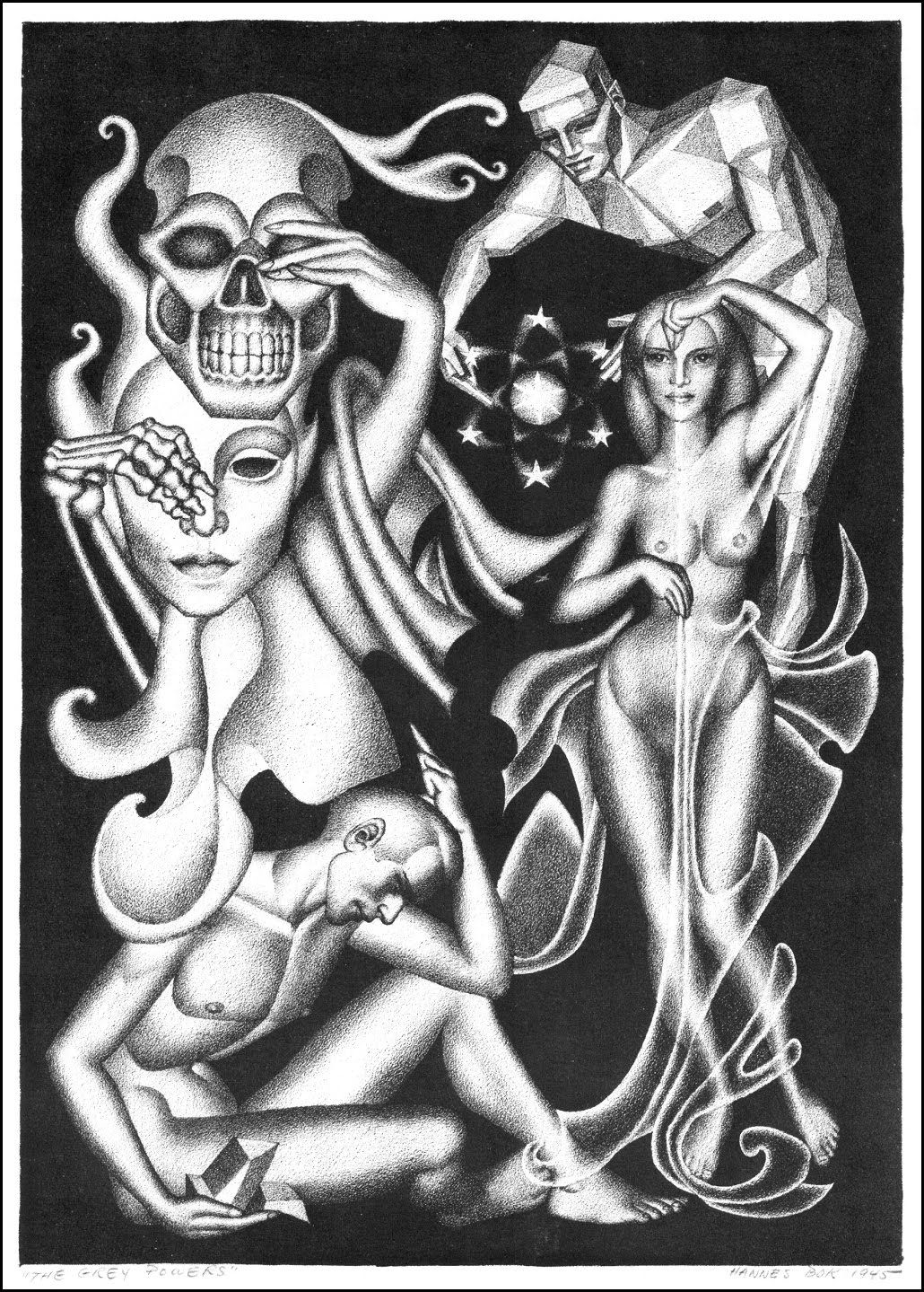 Hannes Bok's Covers Art Hannes Bok, The Grey Powers 1945.