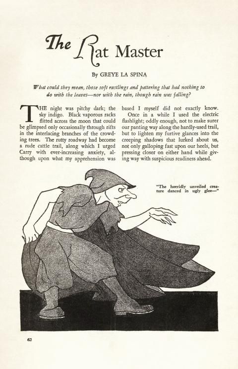 Hannes Bok's Covers Art Hannes Bok, The Rat Master by Greye La Spina, Weird Tales 42-03, p.62.