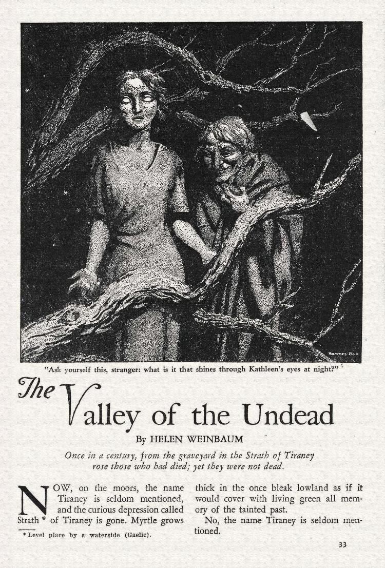 Hannes Bok's Covers Art Hannes Bok, The Valley of the Undead, Helen Weinbaum, WT 40-09, p.33.