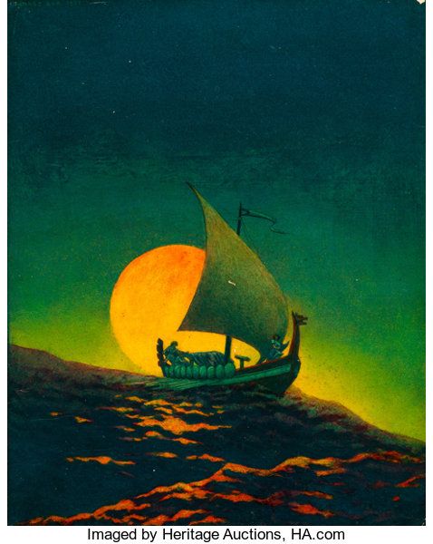 Hannes Bok's Covers Art Hannes Bok, Viking Ship.