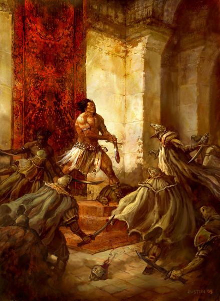 Justin Sweet's visual Art Justin Sweet, Kull and the Lizard Men.