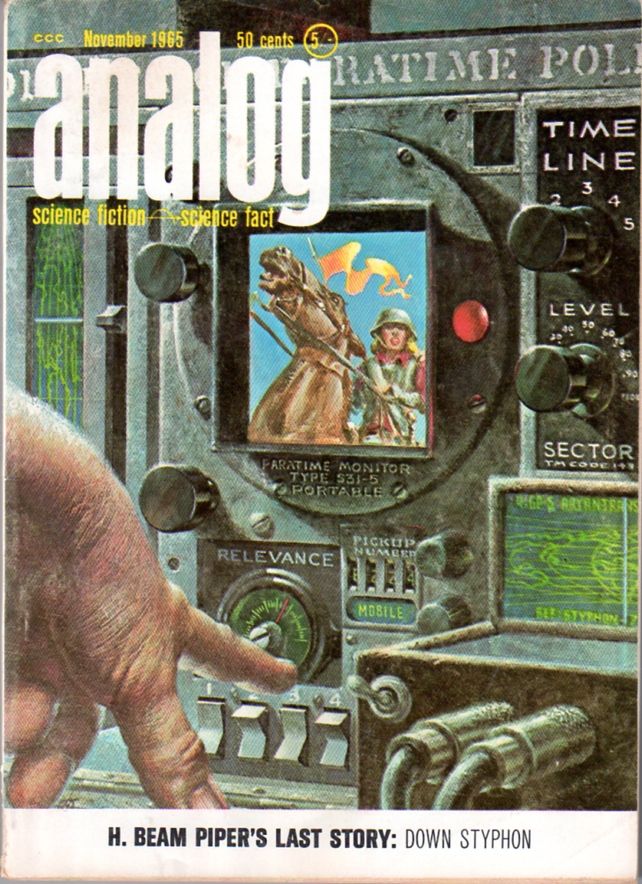 Kelly Freas's Covers Art Kelly Freas, Analog 65-11, Down Styphon (Paratime Police) by H. Beam Piper.