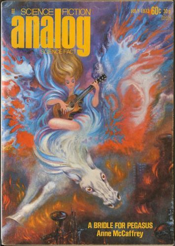 Kelly Freas's Covers Art Kelly Freas, Analog 73-07, A Bridle for Pegasus by Anne McCaffrey.